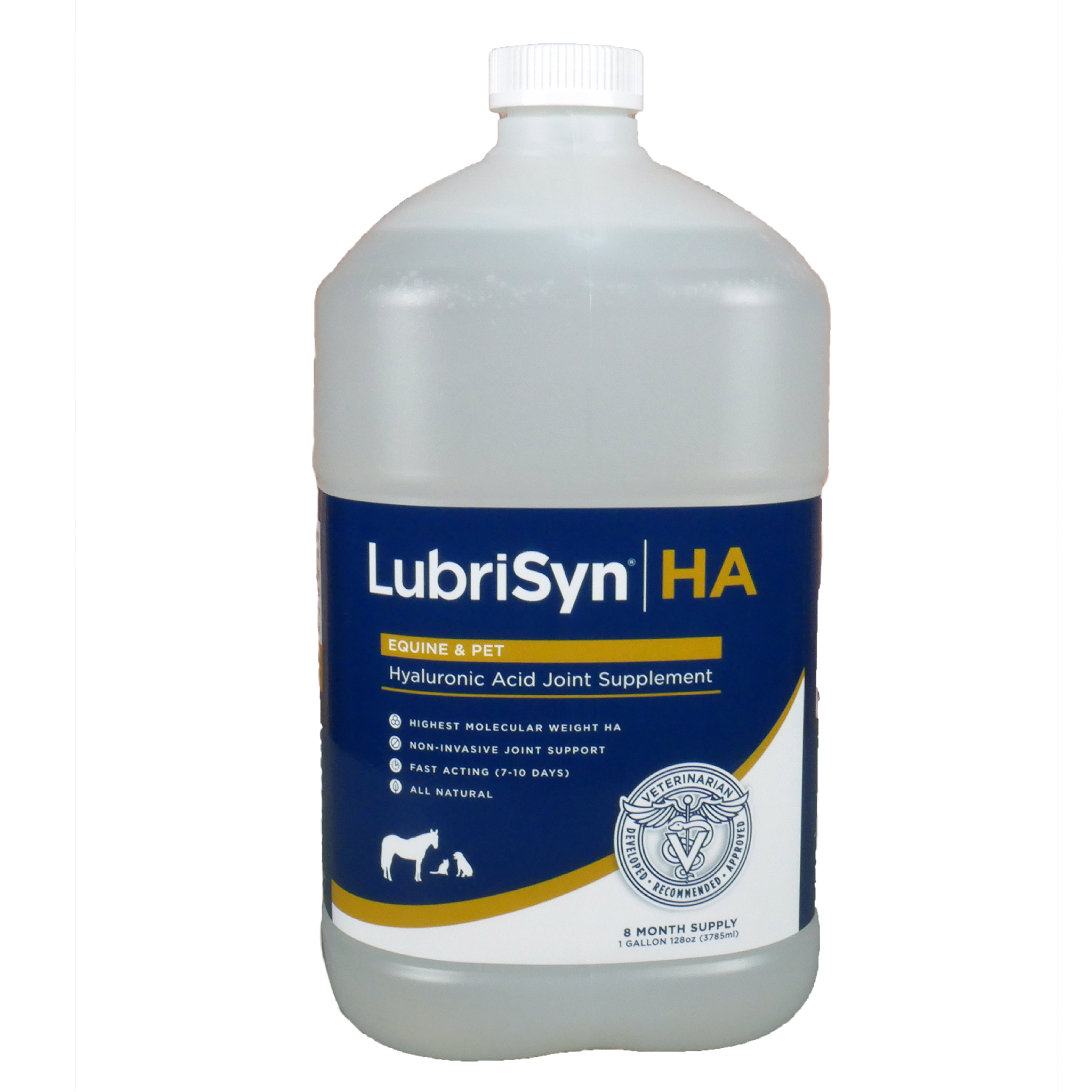 LubriSyn HA pet and equine gallon.